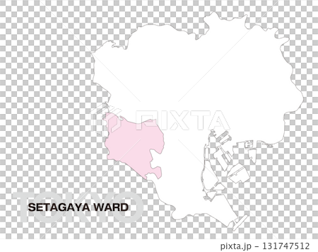 東京都世田谷区の位置地図 区境無し 01 131747512