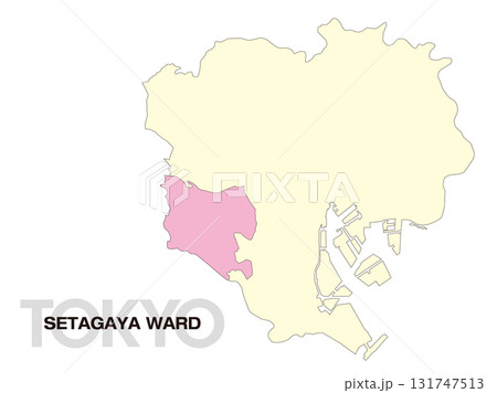 東京都世田谷区の位置地図 区境無し 02 131747513