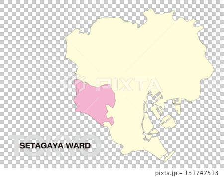東京都世田谷区の位置地図 区境無し 02 131747513