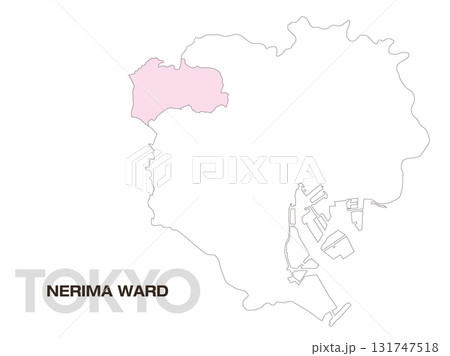 東京都練馬区の位置地図 区境無し 01 131747518
