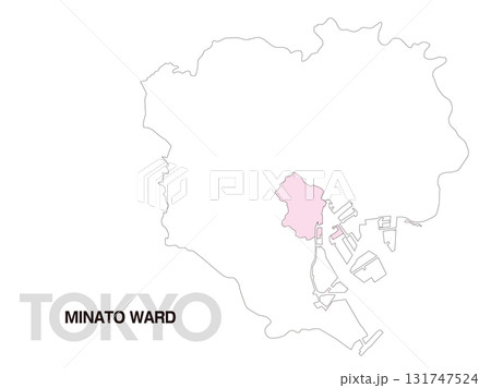 東京都港区の位置地図 区境無し 01 131747524