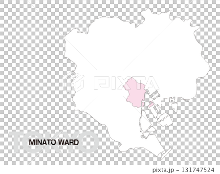 東京都港区の位置地図 区境無し 01 131747524