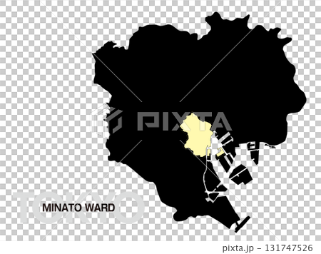 東京都港区の位置地図 区境無し 03 131747526