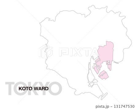 東京都江東区の位置地図 区境無し 01 131747530
