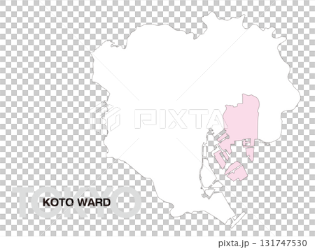東京都江東区の位置地図 区境無し 01 131747530