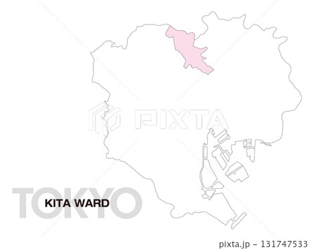 東京都北区の位置地図 区境無し 01 131747533