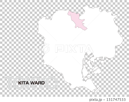 東京都北区の位置地図 区境無し 01 131747533
