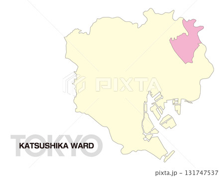 東京都葛飾区の位置地図 区境無し 02 131747537