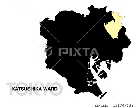 東京都葛飾区の位置地図 区境無し 03 131747538