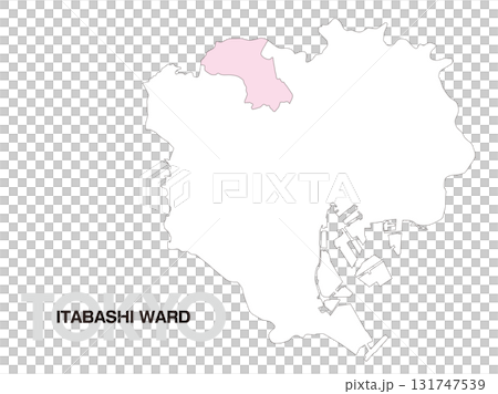 東京都板橋区の位置地図 区境無し 01 131747539