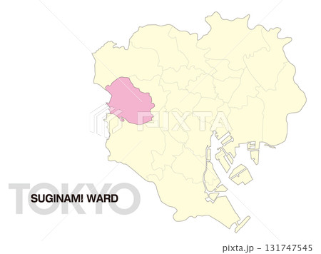 東京都杉並区の位置地図 区境有り 02 131747545