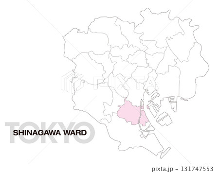東京都品川区の位置地図 区境有り 01 131747553