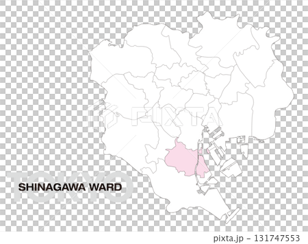 東京都品川区の位置地図 区境有り 01 131747553