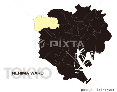 東京都練馬区の位置地図 区境有り 03 131747564
