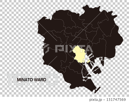 東京都港区の位置地図 区境有り 03 131747569