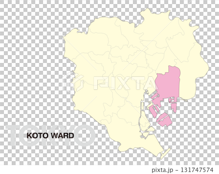 東京都江東区の位置地図 区境有り 02 131747574
