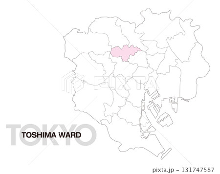 東京都豊島区の位置地図 区境有り 01 131747587