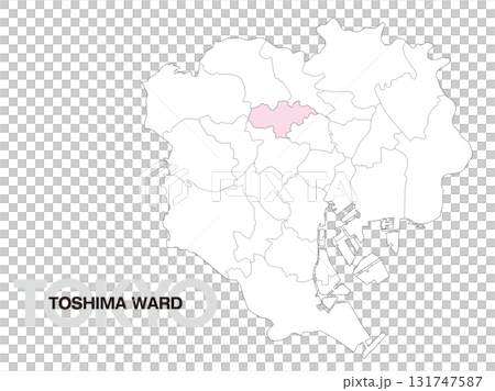 東京都豊島区の位置地図 区境有り 01 131747587