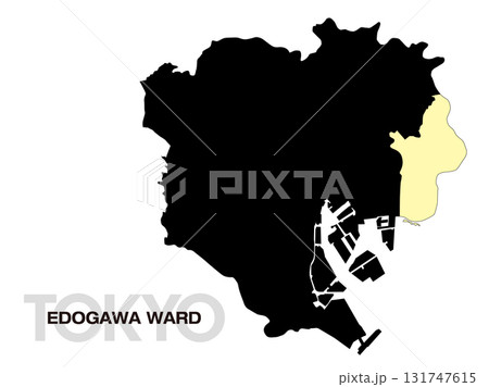 東京都江戸川区の位置地図 区境無し 03 131747615