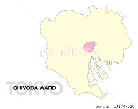 東京都千代田区の位置地図 区境無し 02 131747620