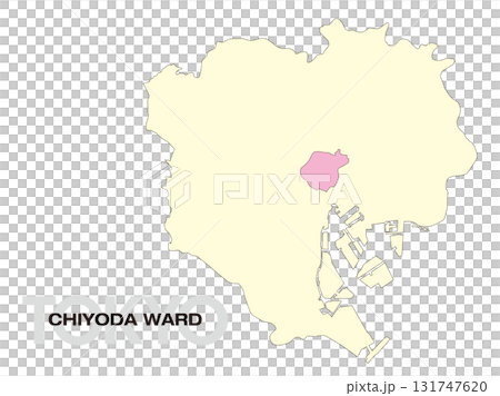 東京都千代田区の位置地図 区境無し 02 131747620