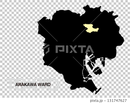 東京都荒川区の位置地図 区境無し 03 131747627