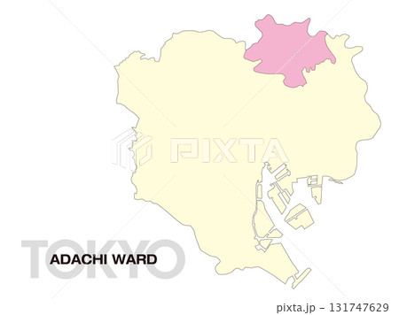 東京都足立区の位置地図 区境無し 02 131747629