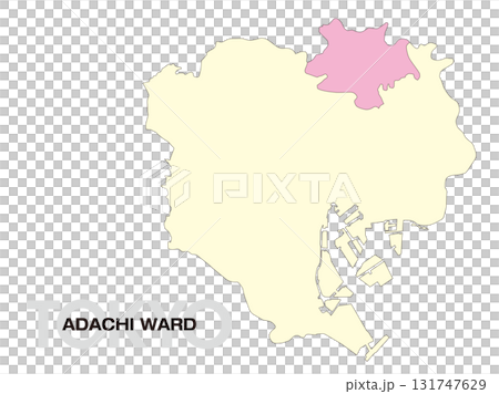 東京都足立區位置圖(無區界)02 東京都足立區位置圖(無區界)02 131747629
