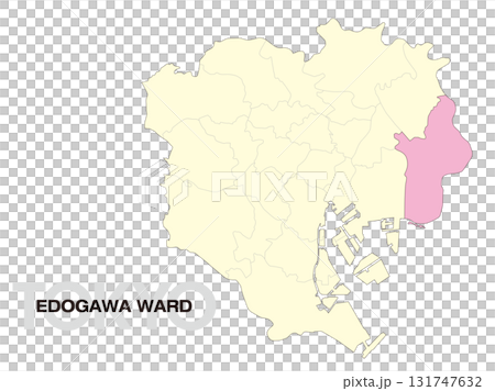 東京都江戸川区の位置地図 区境有り 02 131747632