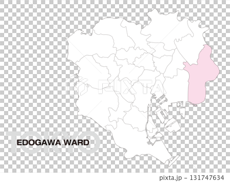 東京都江戸川区の位置地図 区境有り 01 131747634