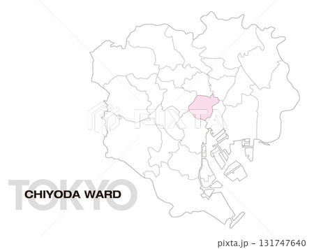 東京都千代田区の位置地図 区境有り 01 131747640
