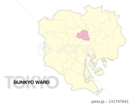 東京都文京区の位置地図 区境有り 02 131747641