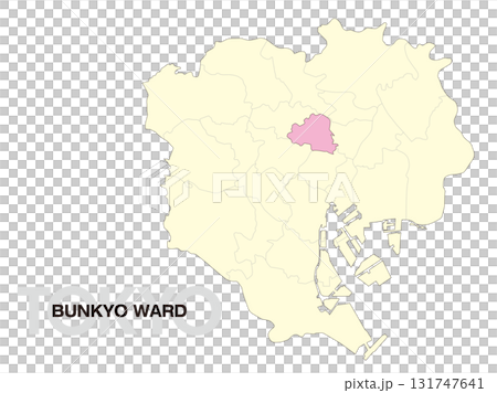 東京都文京区の位置地図 区境有り 02 131747641