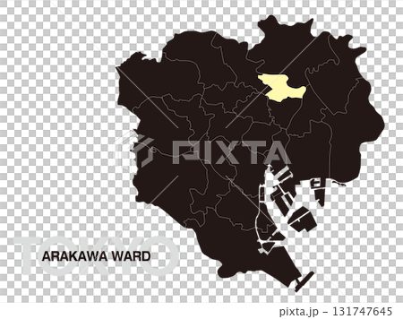 東京都荒川区の位置地図 区境有り 03 131747645