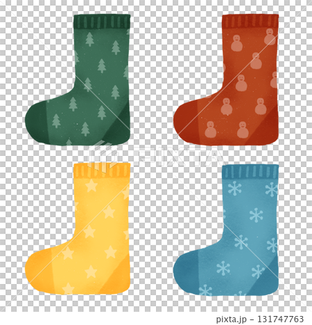 多彩聖誕襪的插圖 131747763