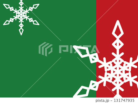 クリスマスカラーと雪の結晶の背景 131747935