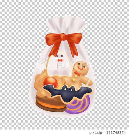 Cute illustration set of Halloween candy 131748274