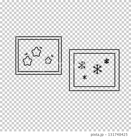 Two pictures of snowflakes and stars 131748425