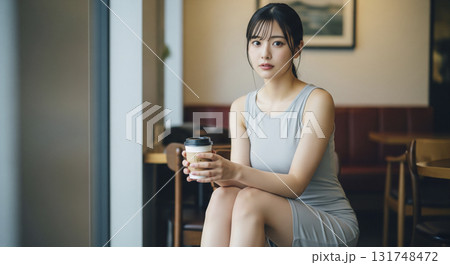 スリムワンピースが似合う女性 131748472