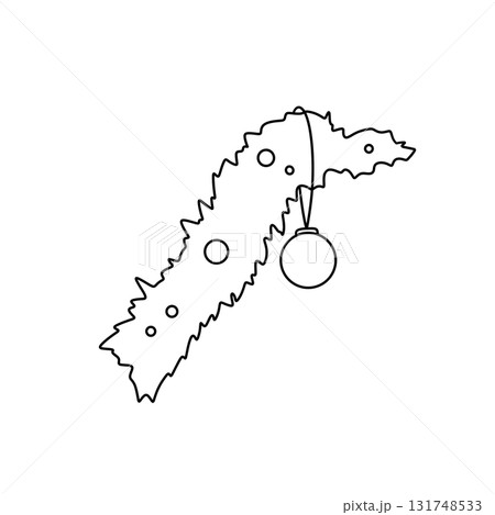 A white Christmas tree with a ball hanging from it A white Christmas tree with a ball hanging from it 131748533