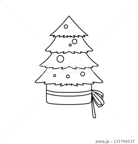 A Christmas tree with a bow on top A Christmas tree with a bow on top 131748537