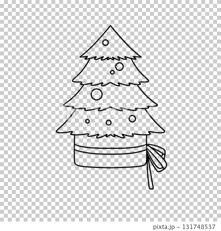 A Christmas tree with a bow on top A Christmas tree with a bow on top 131748537