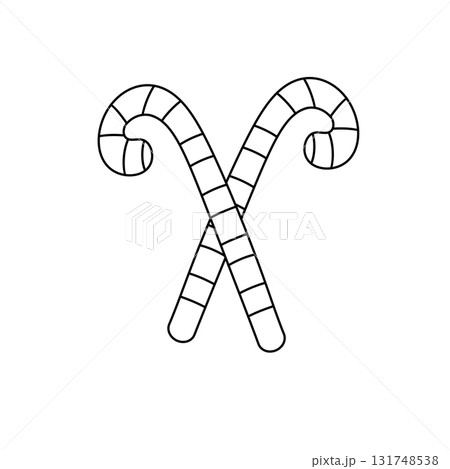 The image is of two candy canes, one on top of the other The image is of two candy canes, one on top of the other 131748538