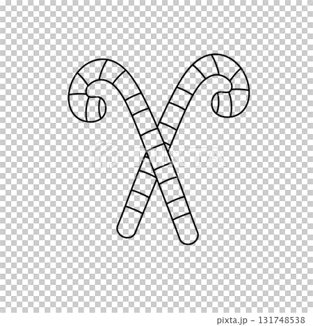 The image is of two candy canes, one on top of the other The image is of two candy canes, one on top of the other 131748538