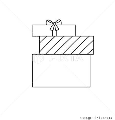 A stack of boxes with a bow on top A stack of boxes with a bow on top 131748543