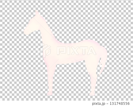 New Year's card material, horse silhouette, white New Year's card material, horse silhouette, white 131748556