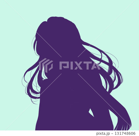 外出する女性 冬イメージ シルエット 外出する女性 冬イメージ シルエット 131748606