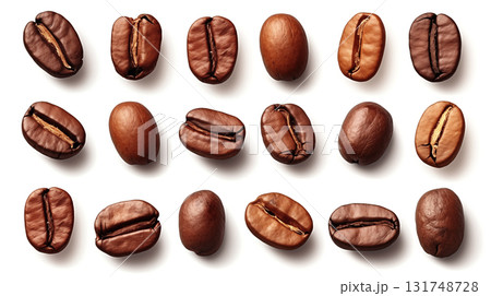 coffee beans isolated on white background. 131748728