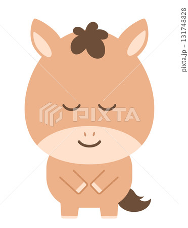 お辞儀するうま お辞儀するうま 131748828