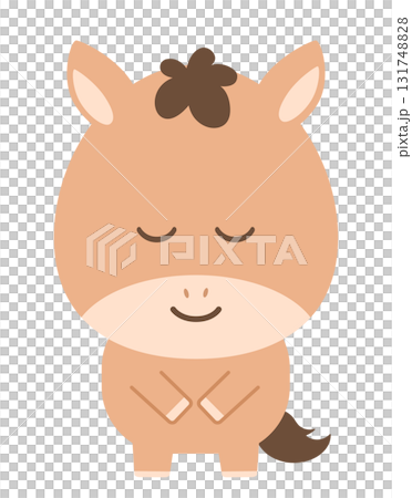 お辞儀するうま お辞儀するうま 131748828